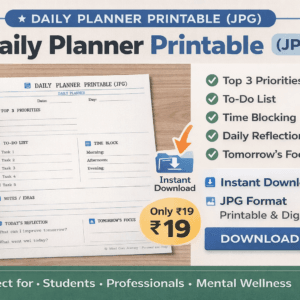 Mind Care Daily Planner – Stress Free Daily Planning Tool (Printable PDF)
